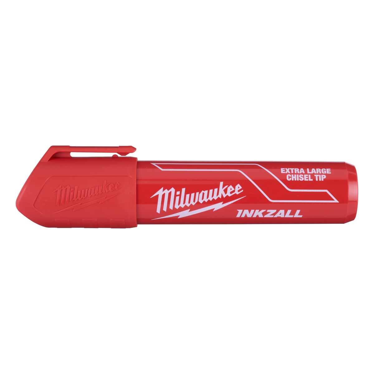 Milwaukee INKZALL Permanentmarker mit Keilspitze Größe XL, rot, Strichbreite 14,5 mm