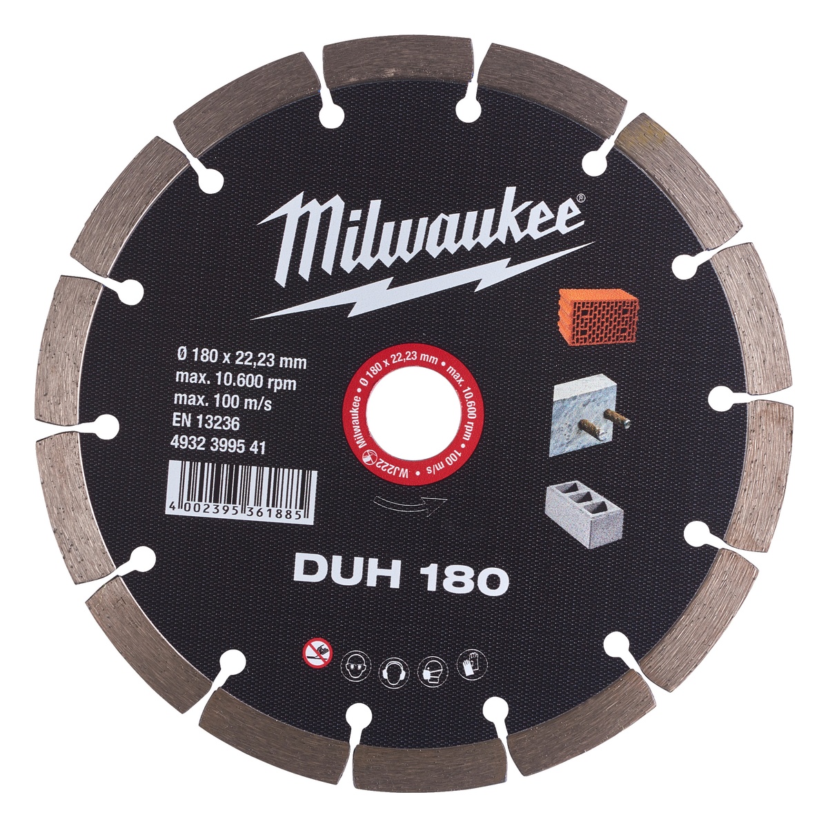 Milwaukee Diamanttrennscheibe DUH 180 mm für harte Materialien - 1 Stk.