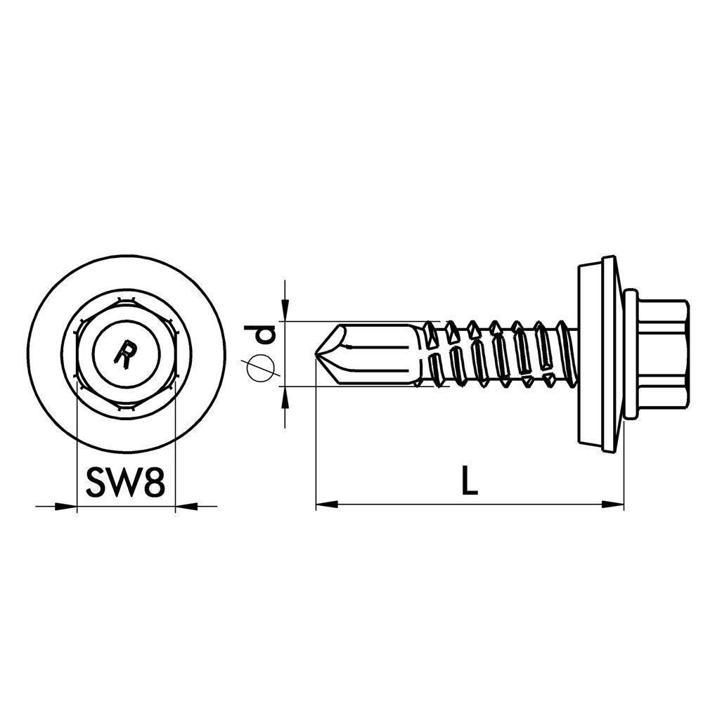 Reisser REFABO Bohrschraube Trapezblech 100 Stück 6,3 x 100 mm E16