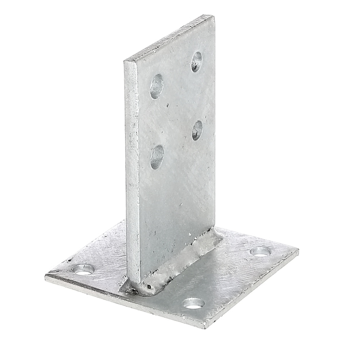 Alberts T-Pfostenträger mit Steg zum Aufschrauben, 80 x 130 x 100 mm, Stahl roh, feuerverzinkt - 1 Stk.