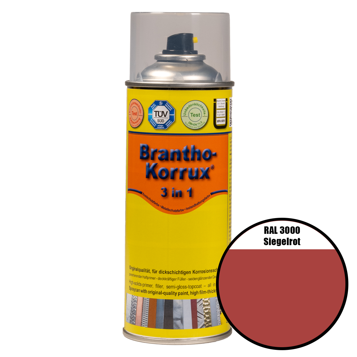 Brantho-Korrux "3 in 1"-Komfort-Sprühdose RAL 3000 siegelrot 400 ml Brantho-Korrux "3 in 1"-Komfort-Sprühdose RAL 3000 siegelrot 400 ml