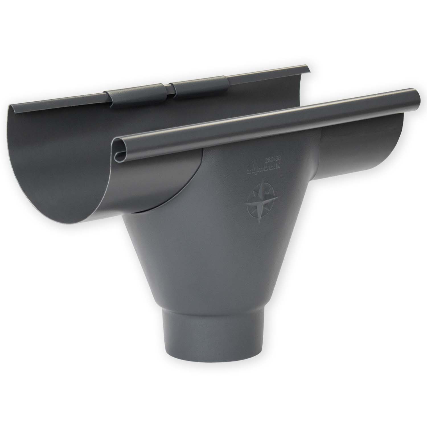 Zambelli Dachrinne 250 / 0,3 m 8 tlg, verzinkt, Anthrazit, mit vormont. 250/80 Einhängestutzen Zambelli Dachrinne 333 / 0,3 m 6 tlg, verzinkt, Anthrazit, mit vormont. 333/100 Einhängestutzen