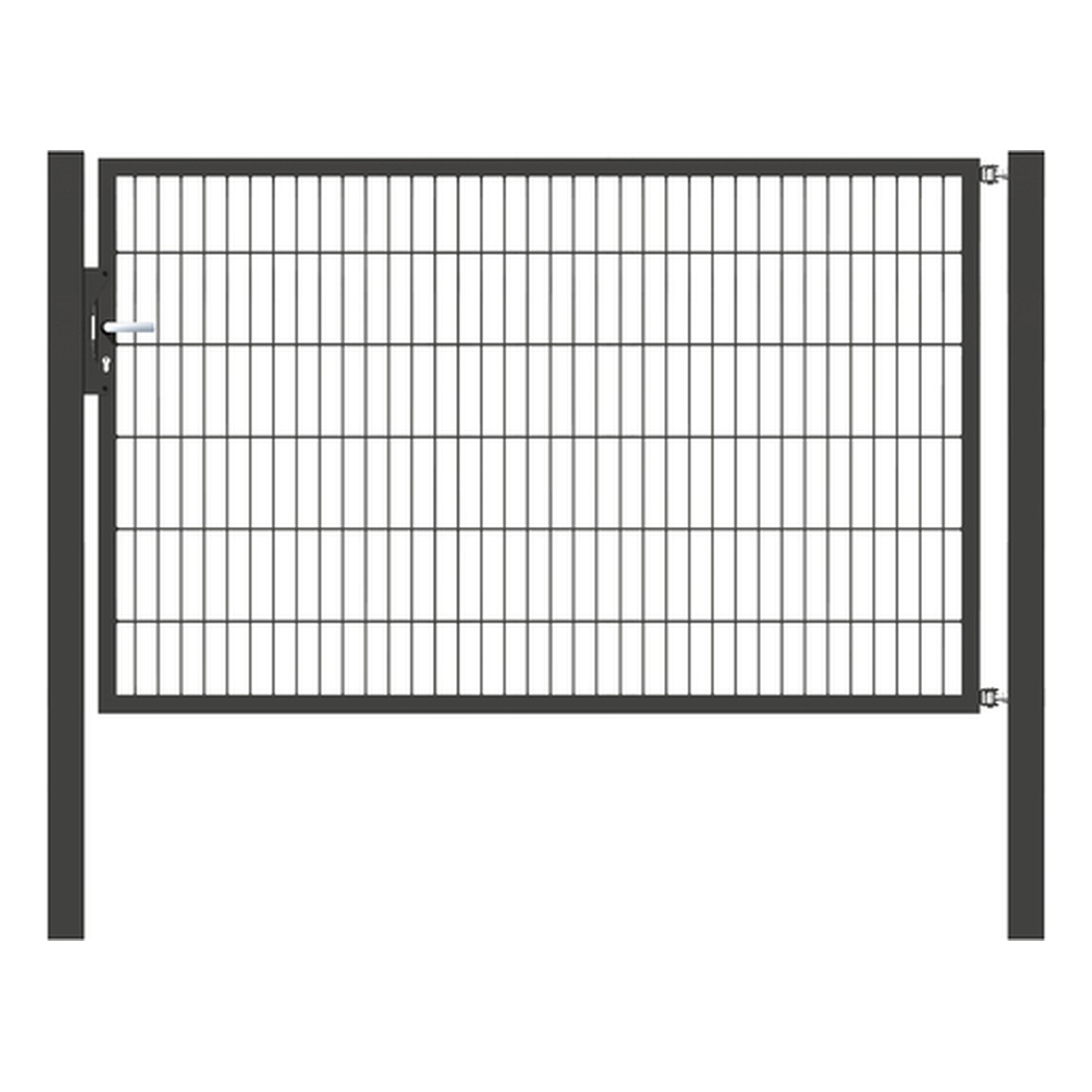 Alberts Einzeltor Flexo, Typ 6/5/6, 1200 x 2000 mm, Pfosten: 80 x 80 mm, Stahl roh, feuerverzinkt, anthrazit kunststoffbeschichtet RAL 7016 - 1 Stk.