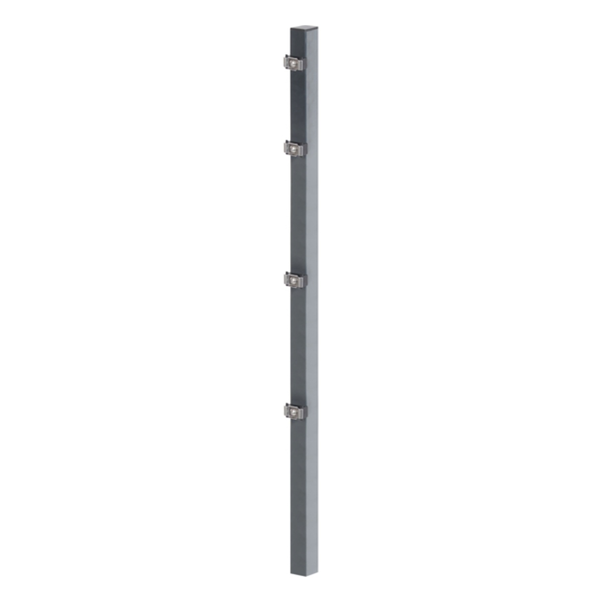 Alberts Zaunpfosten, Länge: 1200 mm, für Mattenhöhe: 800 mm, Pfostenstärke: 60 x 40 mm,  Stahl roh, sendzimirverzinkt, anthrazit kunststoffbeschichtet RAL 7016  - 1 Stück