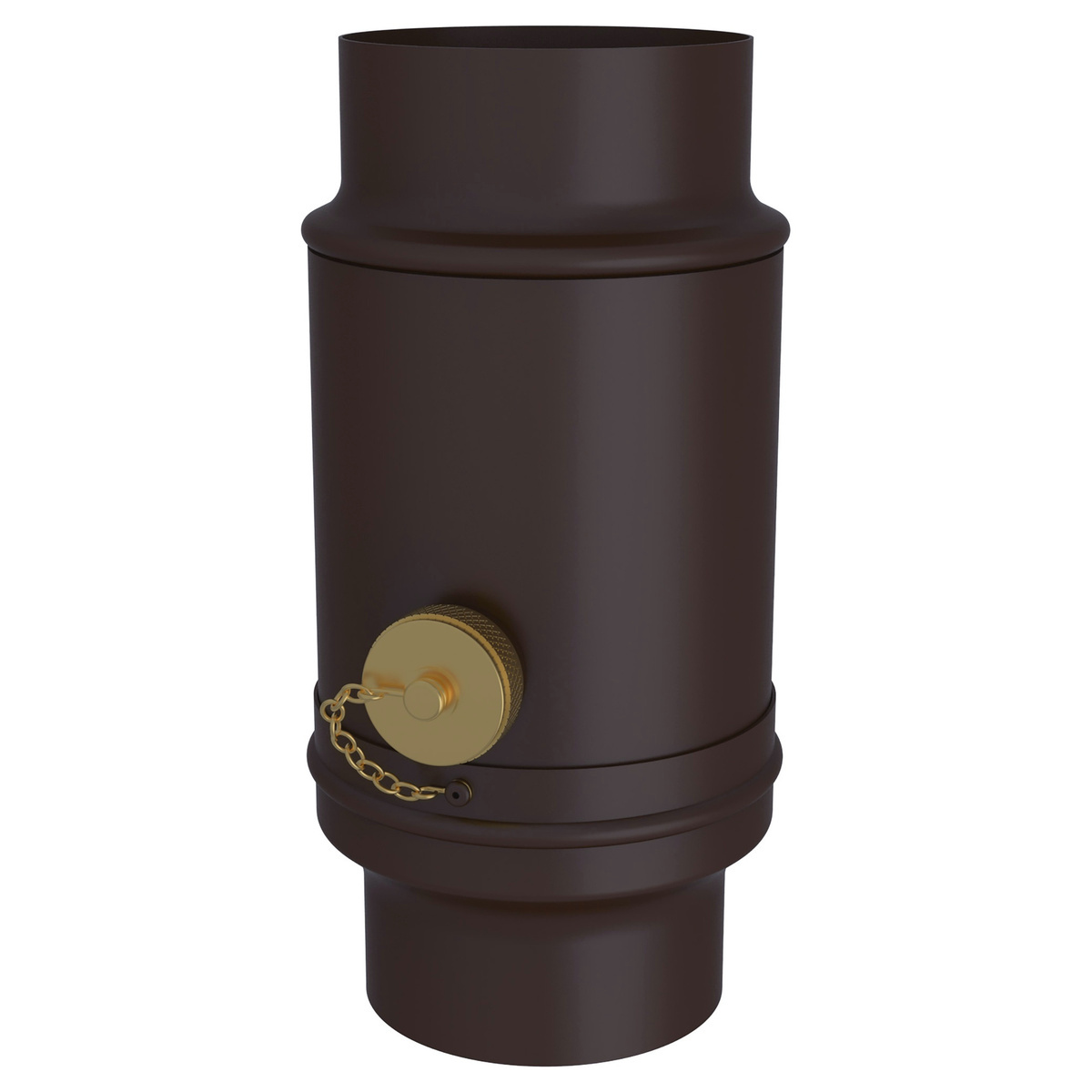 Zambelli Wassersammler Ø 100 mm, Dunkelbraun RAL 8019, COLORDUR, mit Schlauchanschlussset, zylindrisch - 1 Stk.
