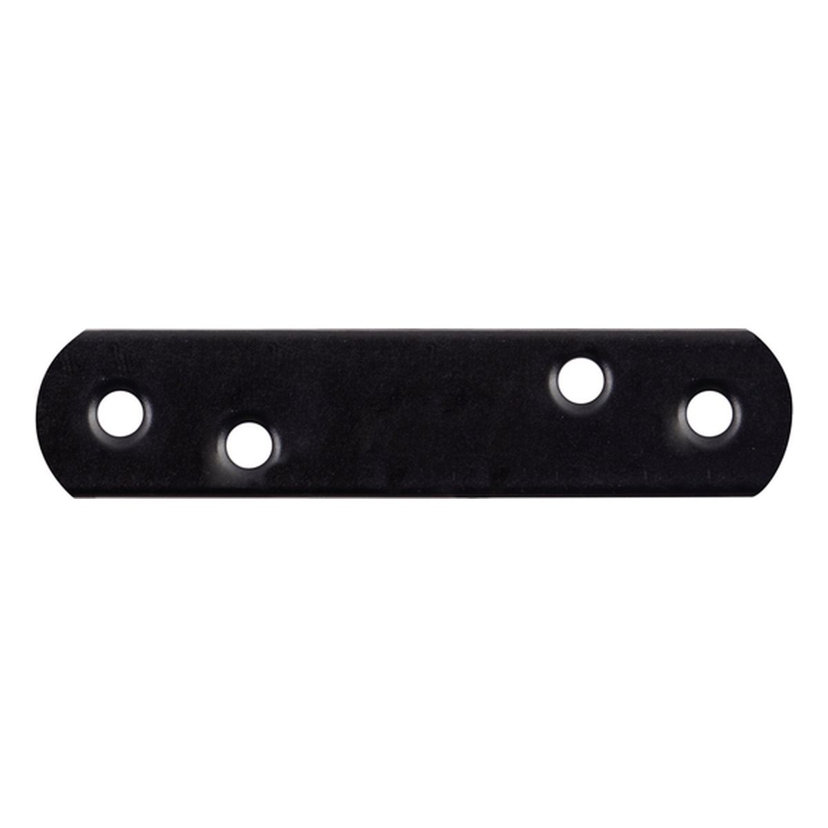 Alberts Flachverbinder mit abgerundeten Enden, Stahl roh verzinkt, schwarz kunststoffbeschichtet, 19 x 77 mm - 1 Stk.