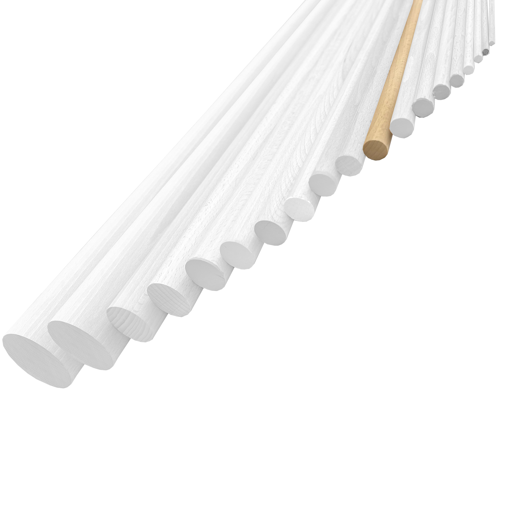 Facett Rundstab Buche 15 x 1000 mm, glatt - 1 Stk. Facett Rundstab Buche 15 x 1000 mm, glatt - 1 Stk.