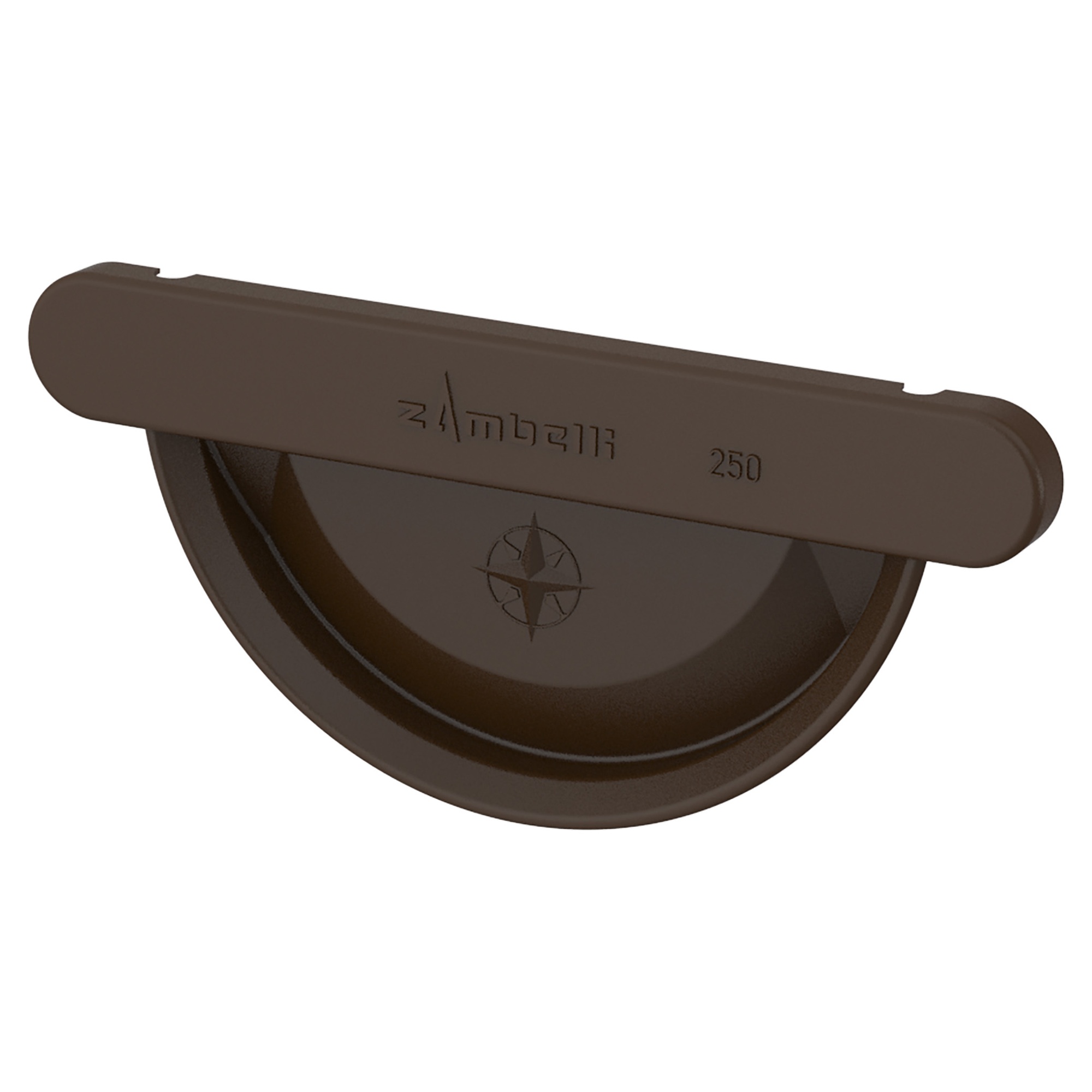 Zambelli Rinnenboden Meister-Boden halbrund 250, 8-teilig, Dunkelbraun RAL 8019, COLORDUR, mit Zambelli-Logo - 1 Stk.