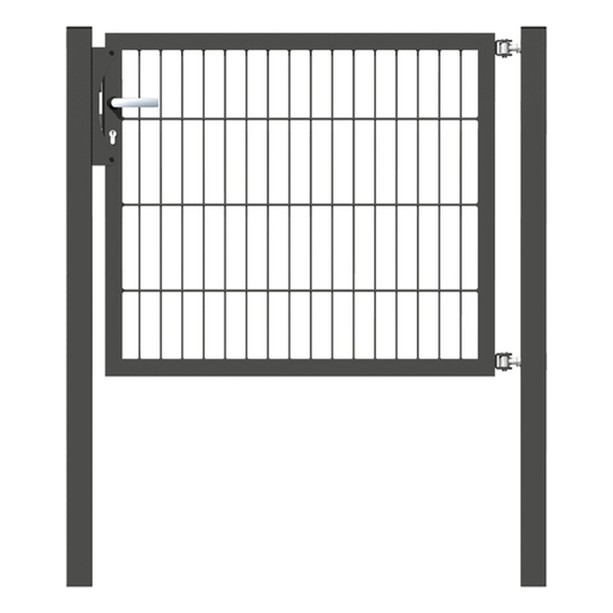 Alberts Einzeltor Flexo, Typ 6/5/6, 800 x 1000 mm, Pfosten: 60 x 60 mm, Stahl roh, feuerverzinkt, anthrazit kunststoffbeschichtet RAL 7016 - 1 Stk.