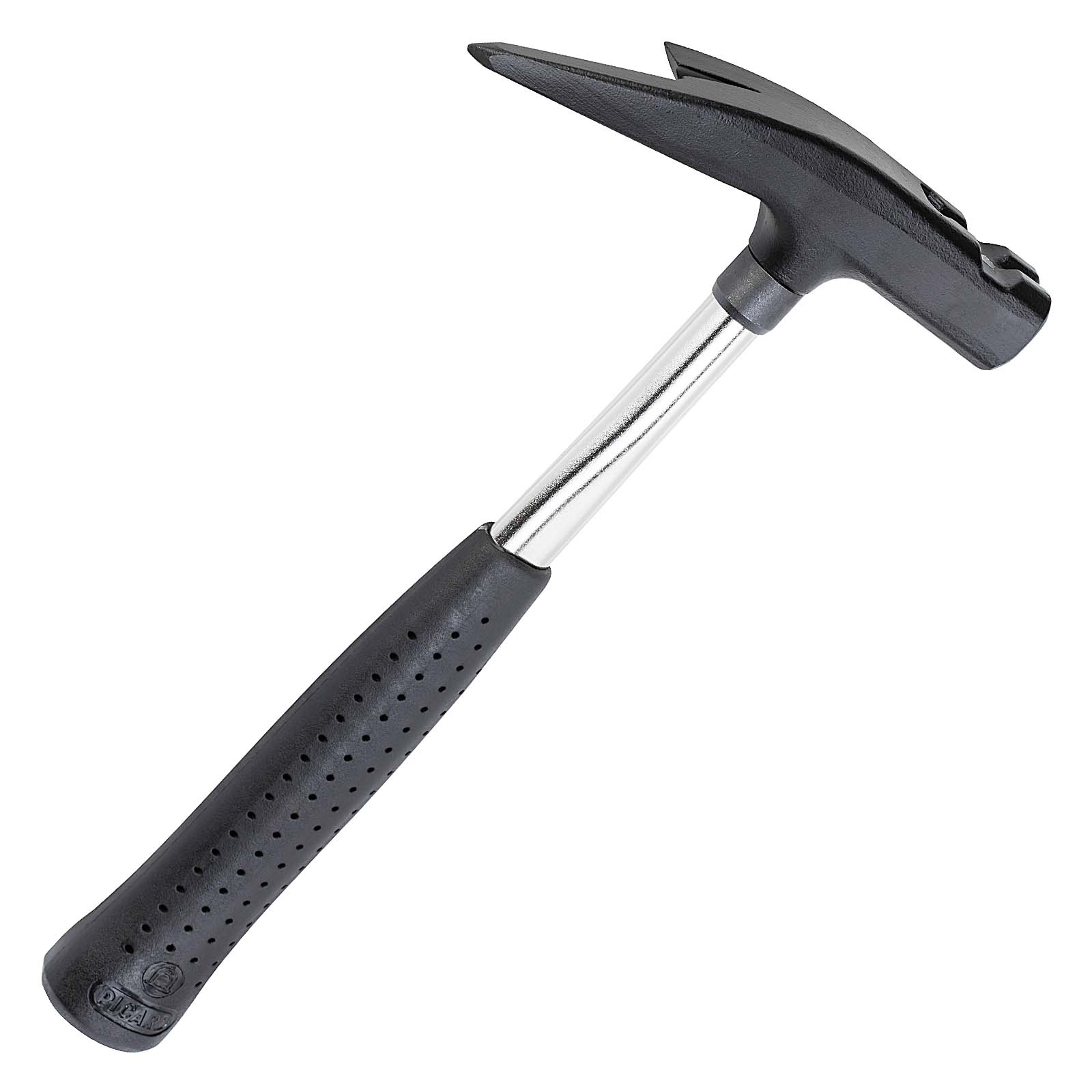 Picard Latthammer Nr. 620M, 600 g, geraute Bahn, Stahlrohrstiel, magnetischer Nagelhalter