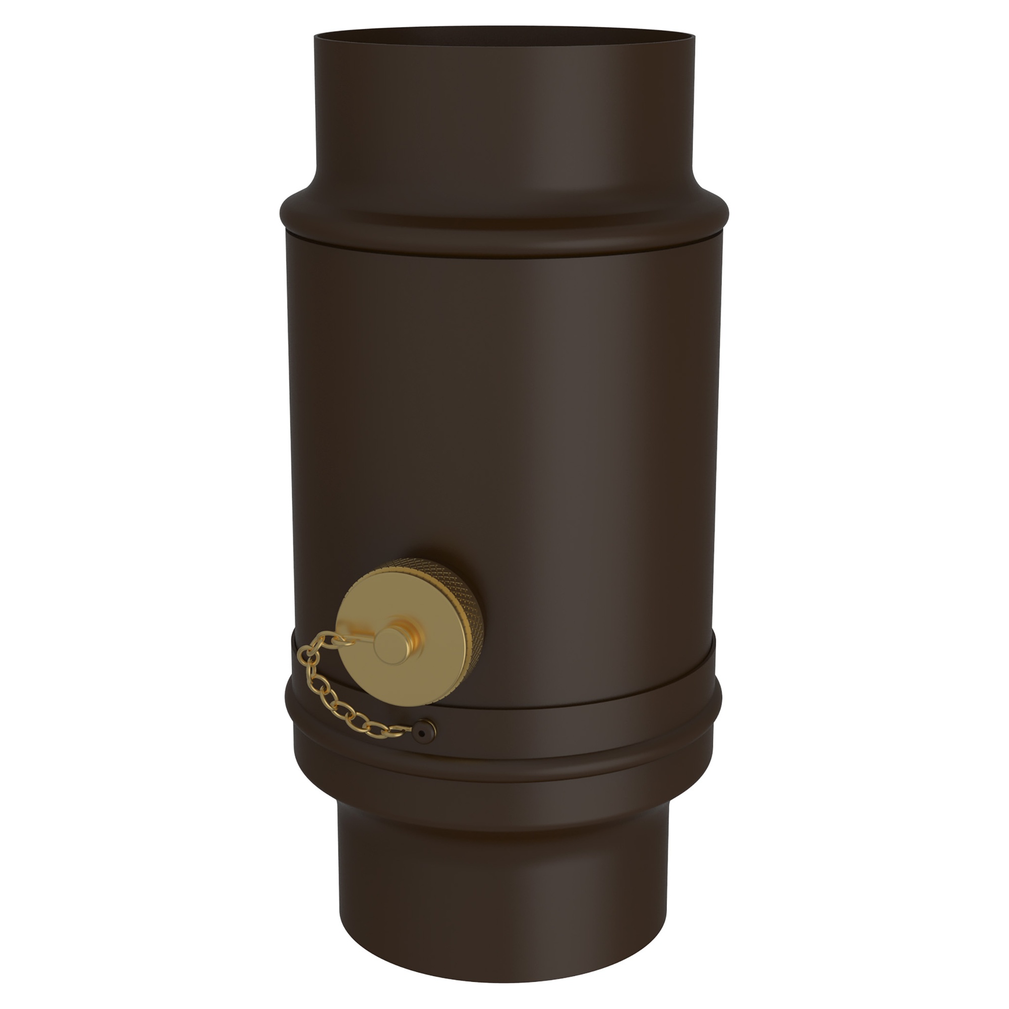 Zambelli Wassersammler Ø 100 mm, Dunkelbraun RAL 8019, COLORDUR, mit Schlauchanschlussset, zylindrisch - 1 Stk.