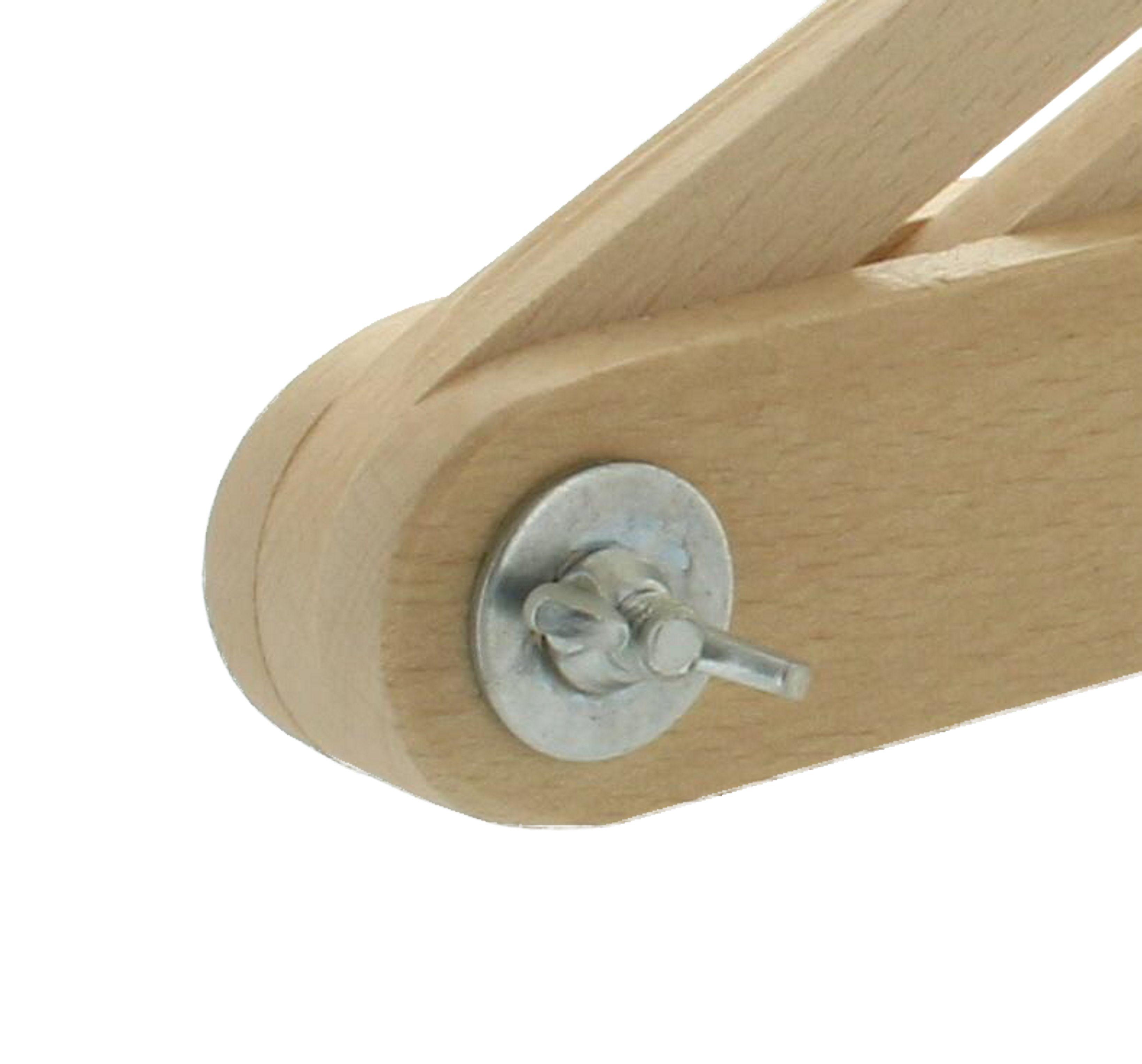 hedue Holzschmiege Buche 30 cm, geschlitzte Zunge, Flügelmutter, großer Verstellbereich