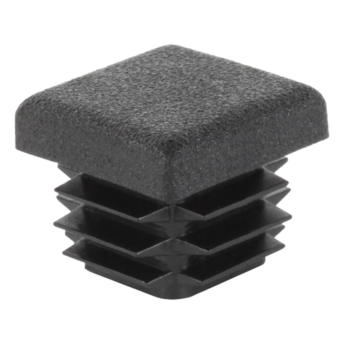 Alberts Verschlussstopfen mit Lamellen für Vierkantrohre, 25 x 25 mm, Kunststoff, Farbe: schwarz - 4 Stk.