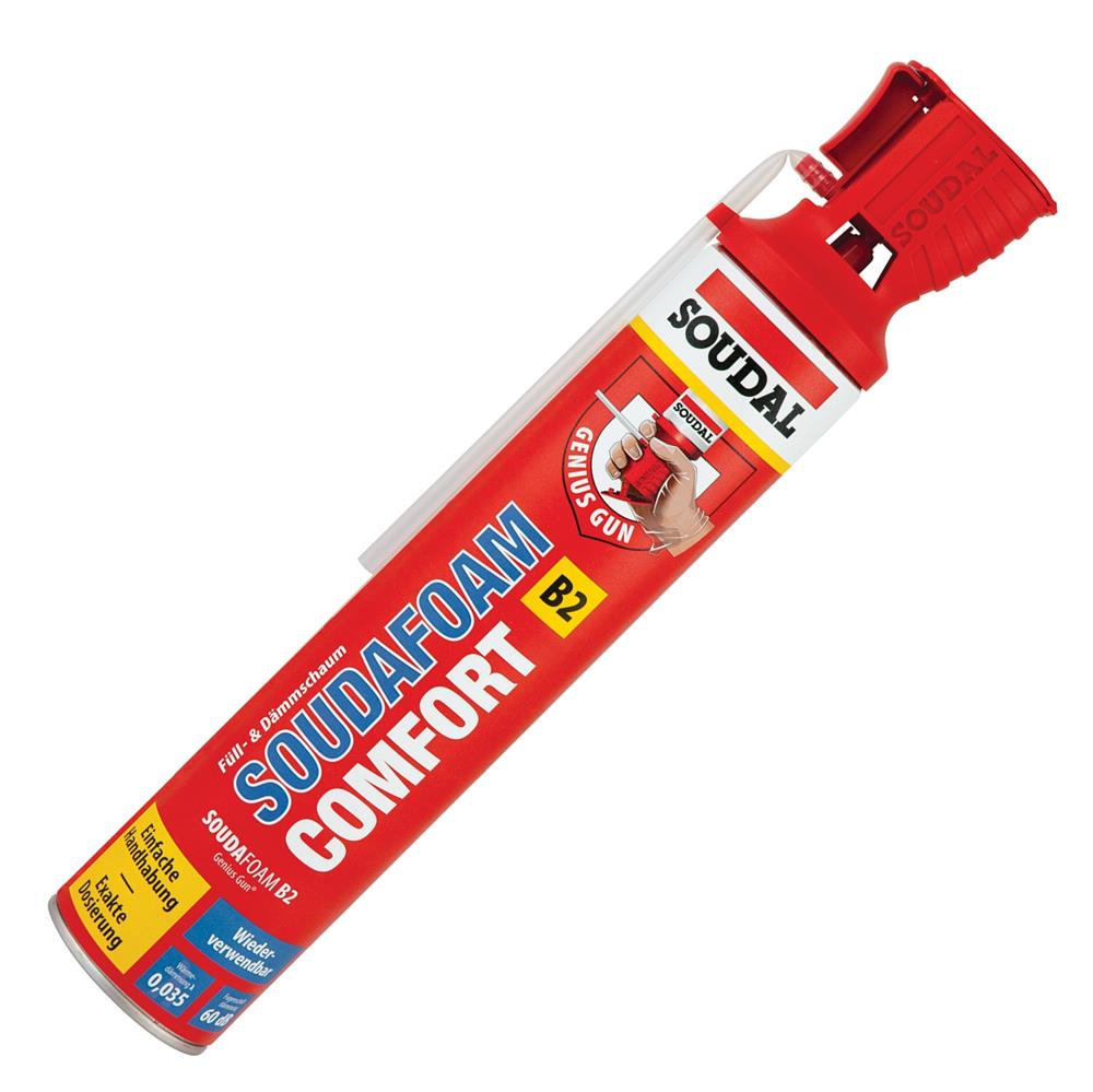 Soudal Soudafoam comfort B2 750 ml Bauschaum Pistolenschaum champagner Soudal Soudafoam comfort B2 750 ml Bauschaum Pistolenschaum champagner