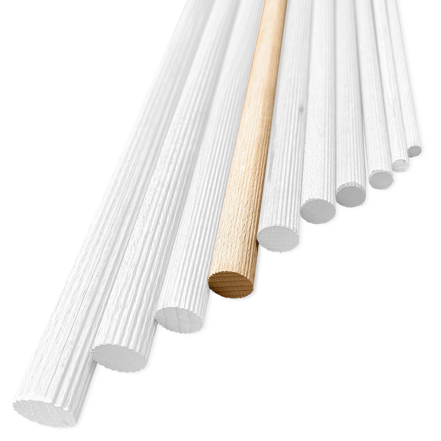 Facett Rundstab Buche, geriffelt Facett Rundstab Buche, geriffelt