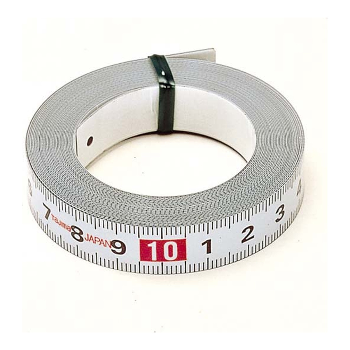 Tajima Stahlbandmaß Pit-Measure, 13 mm zum Aufkleben, selbstklebend, Skala von links nach rechts
