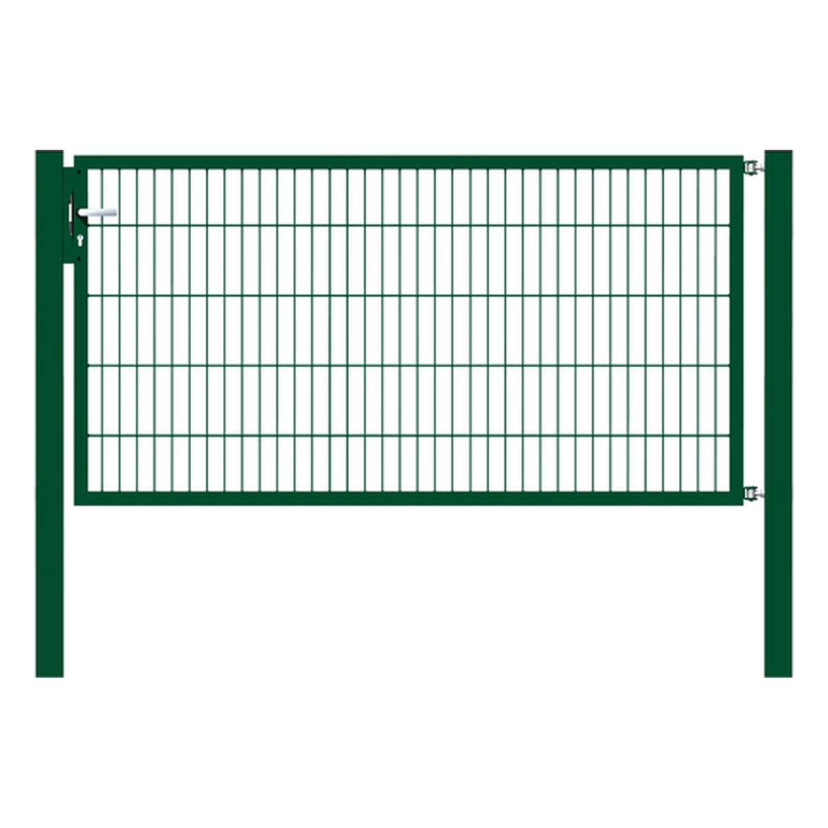 Alberts Einzeltor Flexo, Typ 6/5/6, 1000 x 2000 mm, Pfosten: 80 x 80 mm, Stahl roh, feuerverzinkt, grün kunststoffbeschichtet RAL 6005 - 1 Stk.