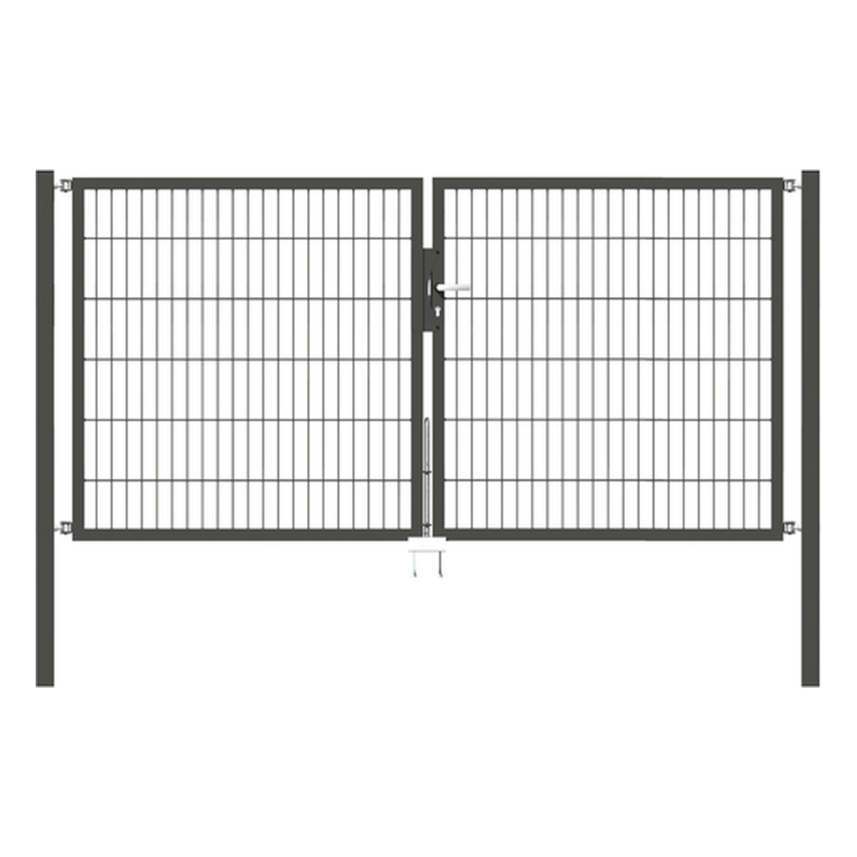 Alberts Doppeltor Flexo, Typ 6/5/6, 1200 x 2500 mm, Pfosten: 60 x 60 mm, Stahl roh, feuerverzinkt, anthrazit kunststoffbeschichtet RAL 7016 - 1 Stk.