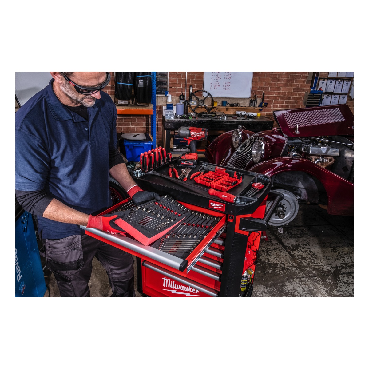 Milwaukee Ringmaulschlüssel MAX BITE Einlage 27-teilige Einlage für Werkstattwagen 78 cm - 1 Stk.