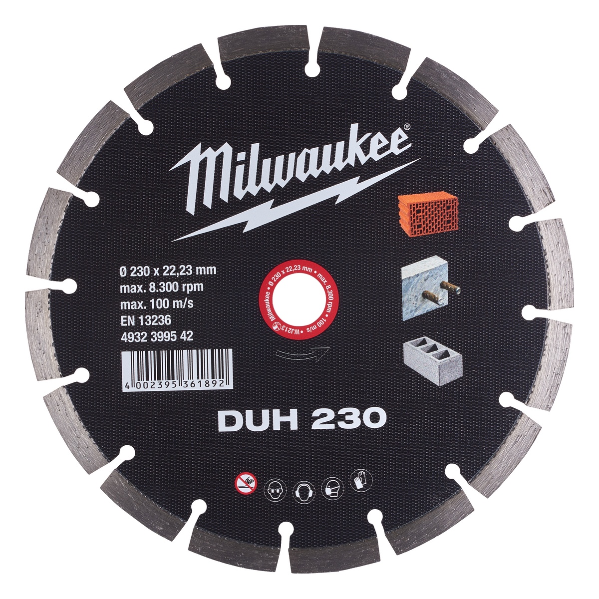 Milwaukee Diamanttrennscheibe DUH 230 mm für harte Materialien - 1 Stk.