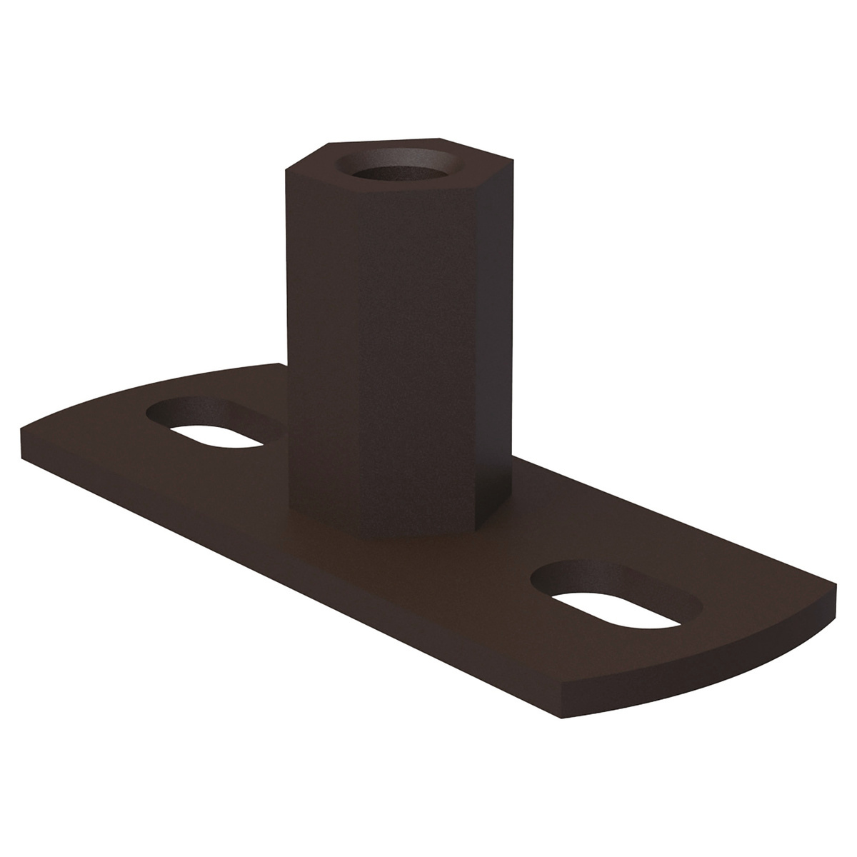 Zambelli Wandhalter mit Gewindemuffe M10, Dunkelbraun RAL 8019, COLORDUR - 1 Stk.