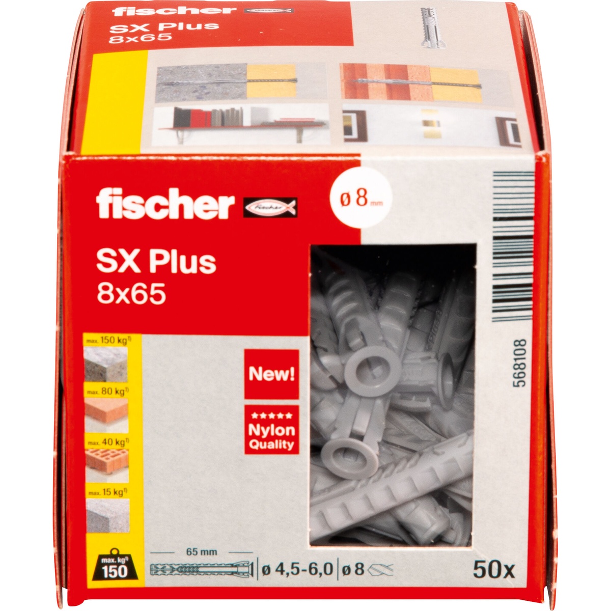 Fischer Dübel SX Plus 8 x 65 mm - 50 Stk. Fischer Dübel SX Plus 8 x 65 mm - 50 Stk.