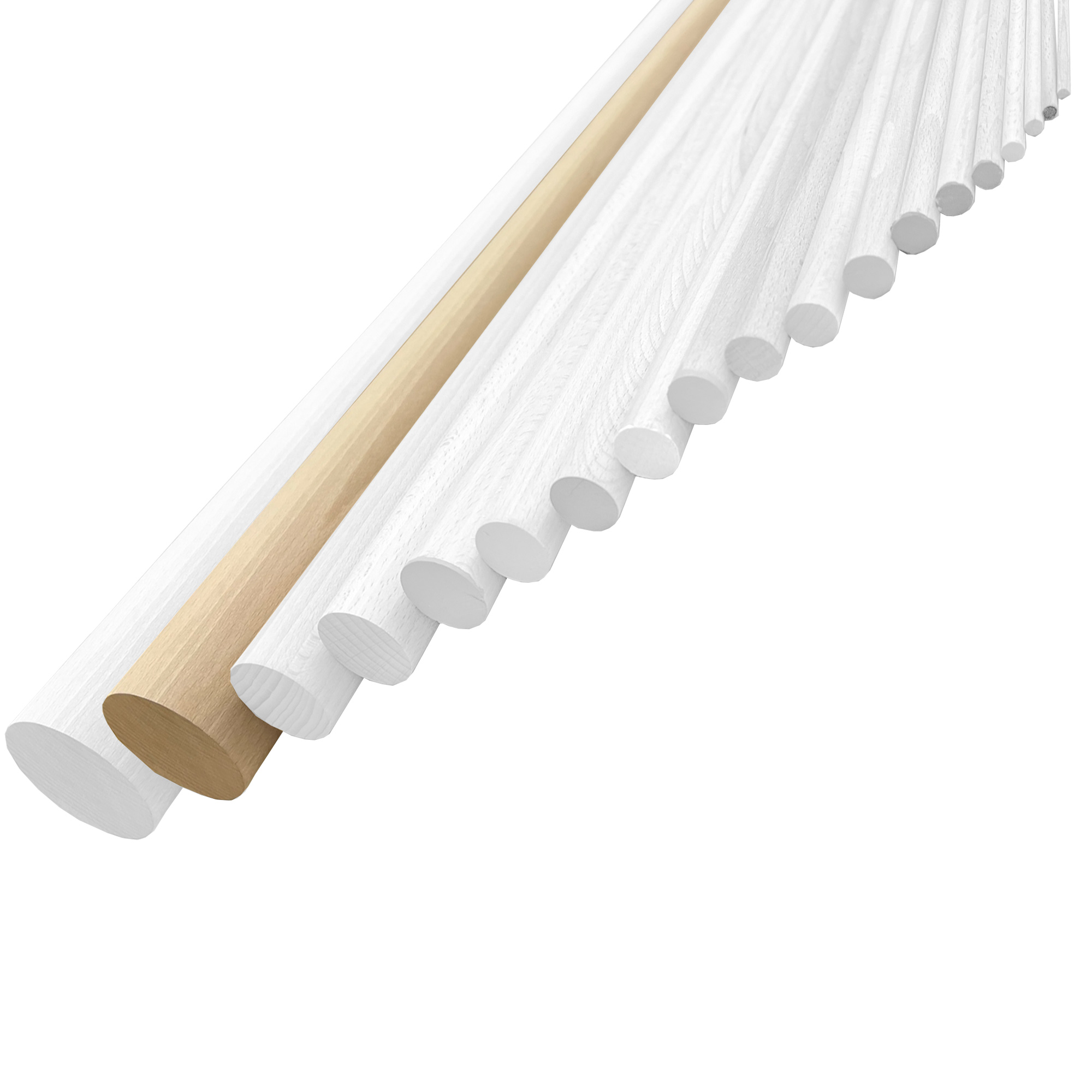 Facett Rundstab Buche 50 x 1000 mm, glatt - 1 Stk. Facett Rundstab Buche 50 x 1000 mm, glatt - 1 Stk.