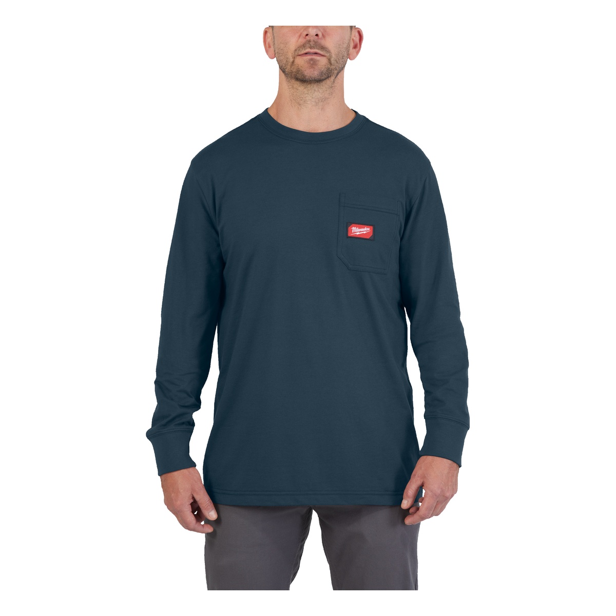 Milwaukee Arbeits-Langarm-Shirt blau mit UV-Schutz WTLSBLU