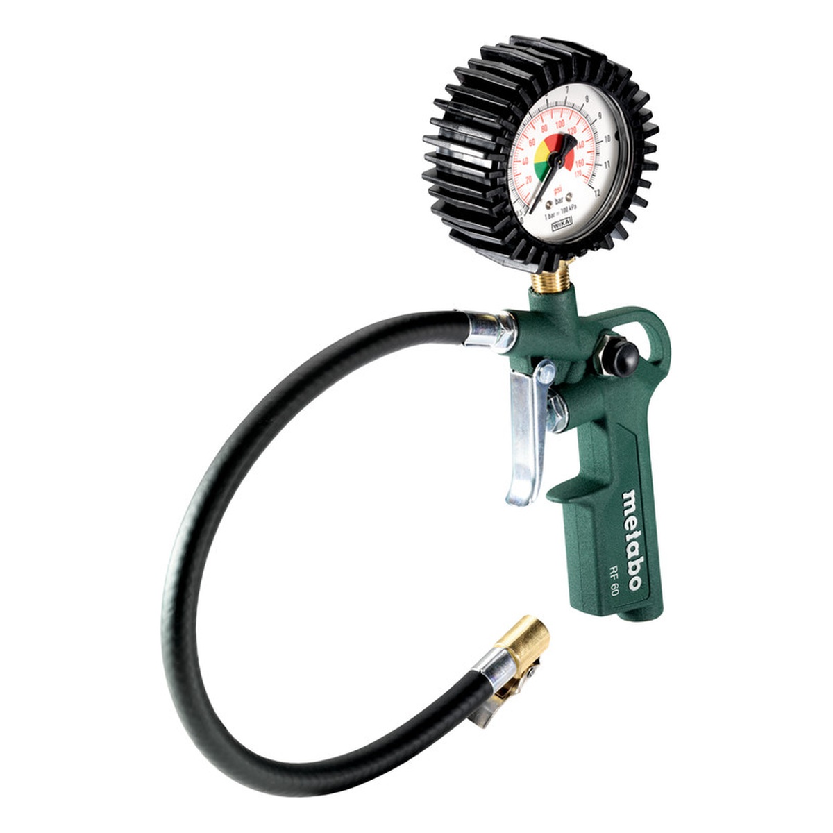 Metabo Druckluft-Reifenfüllmessgerät RF 60, 0,5 bis 12 bar, mit Manometer und 35 cm Schlauch