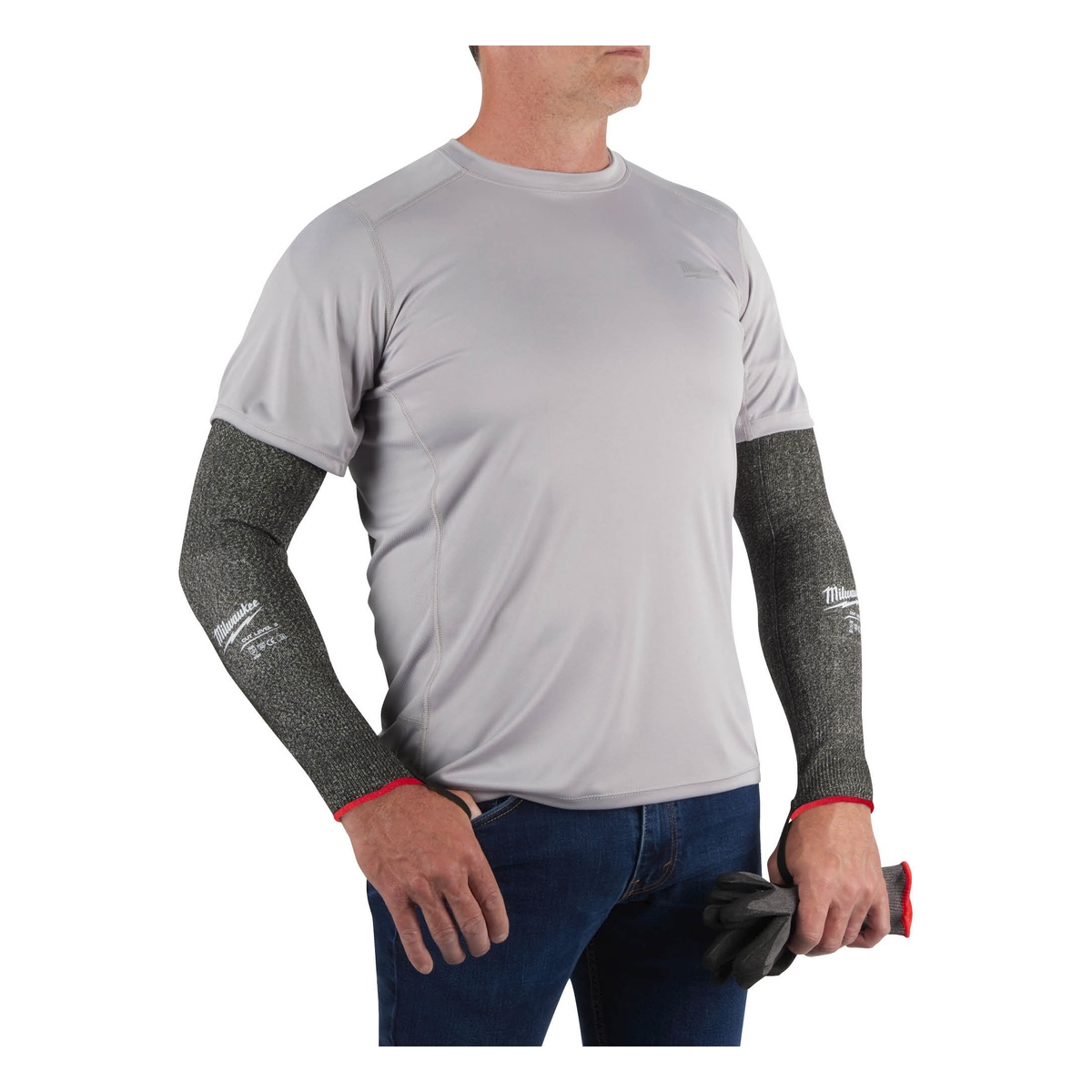 Milwaukee Arm-Schnittschutz Klasse E 45 cm, grau - 1 Stk. Milwaukee Arm-Schnittschutz Klasse E 45 cm, grau - 1 Stk.