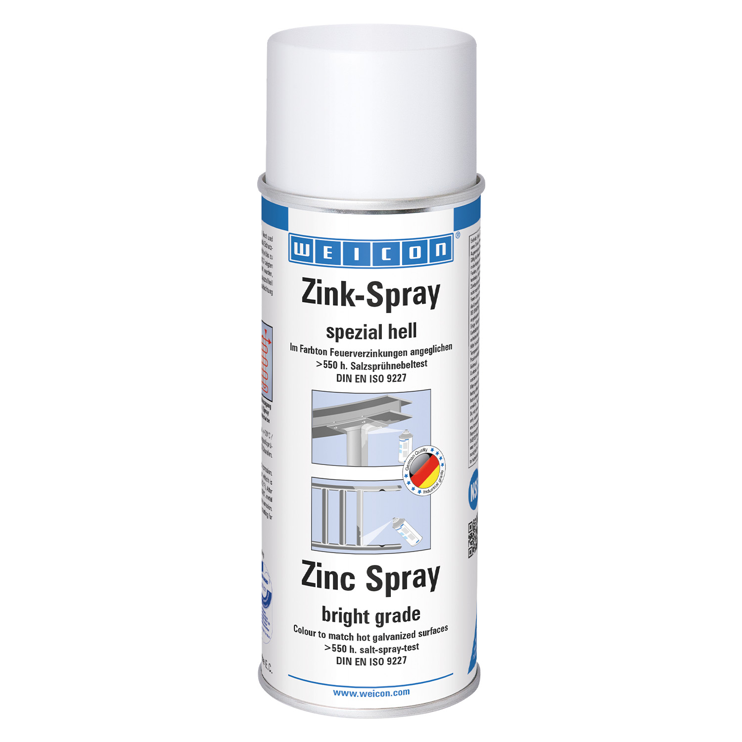 WEICON Zink-Spray spezial hell, kathodischer Korrosionsschutz mit Zulassung für den Lebensmittelbereich, 400 ml