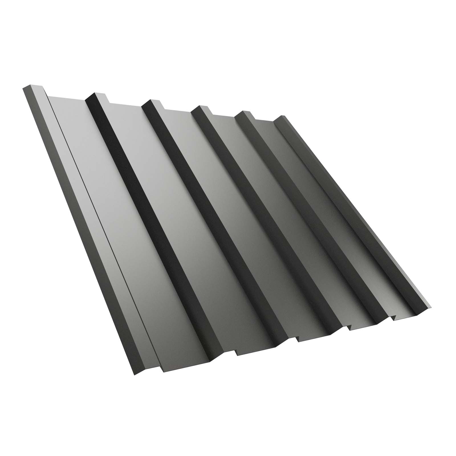 Trapezblech T35M Dach, 0,75 mm, Antikondensbeschichtet, RAL 9006 Weissaluminium, 500 mm Länge