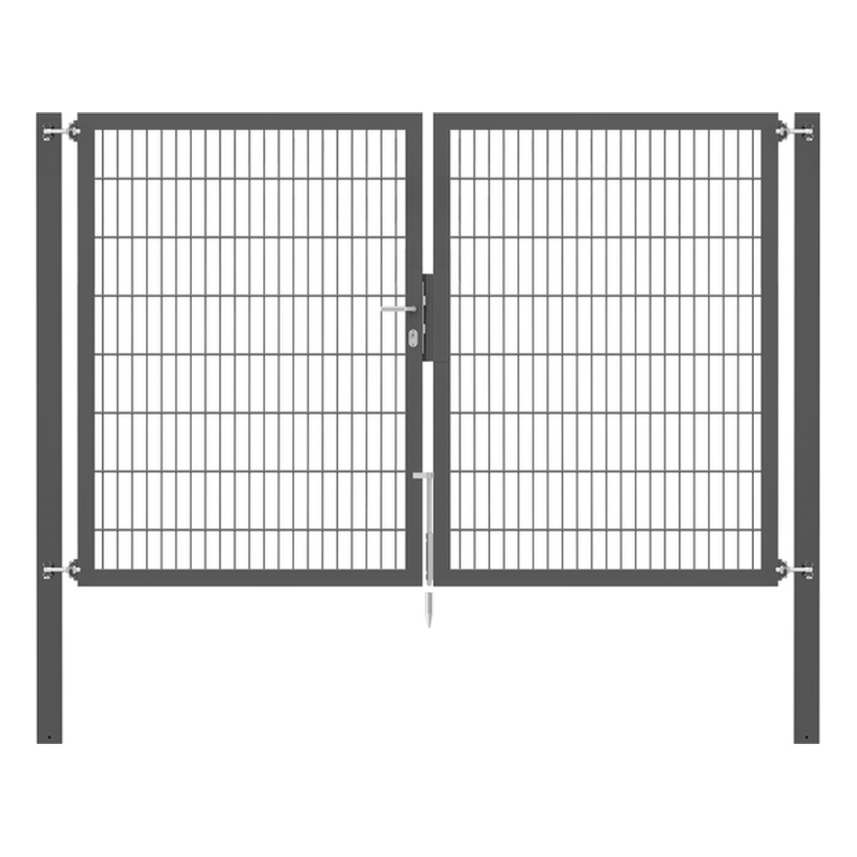 Alberts Doppeltor Flexo Plus, Typ 8/6/8, 1600 x 2500 mm, Pfosten: 100 x 100 mm, Stahl roh, feuerverzinkt, anthrazit kunststoffbeschichtet RAL 7016 - 1