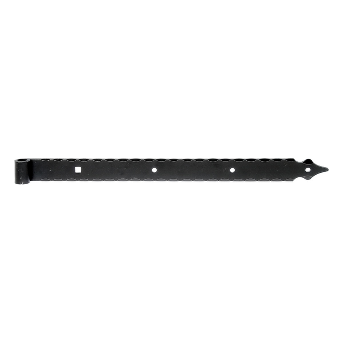 Alberts Ladenband mit Zierspitze, Schwarz, Schmiedeeisen 600 mm 16 mm