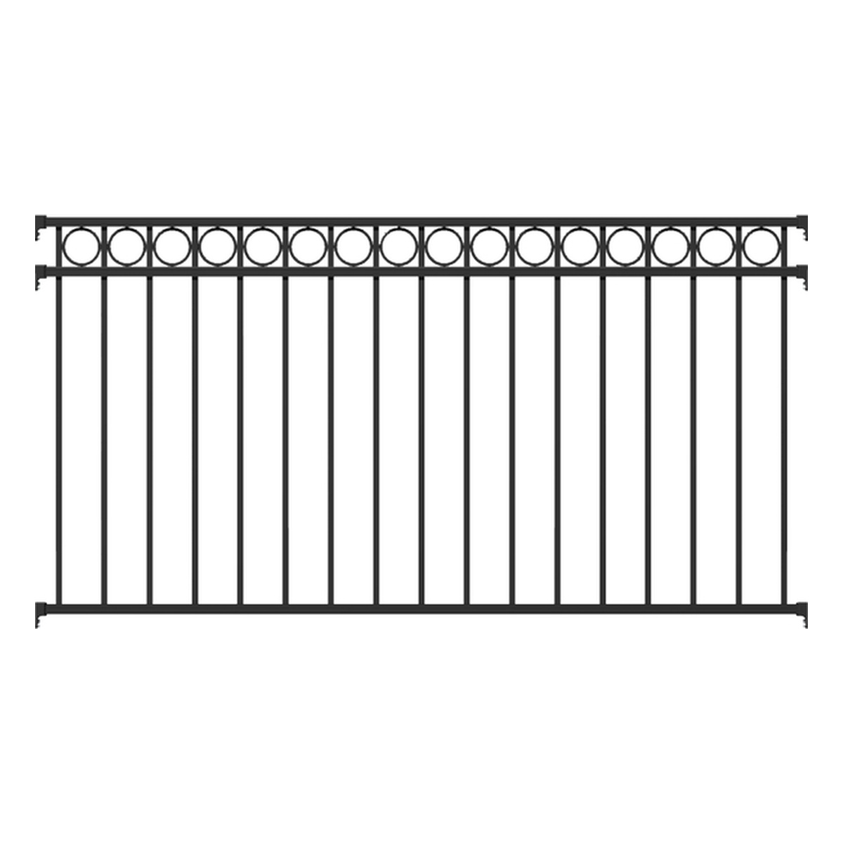 Alberts Zaunfeld Circle, 2000 x 1000 x 38 mm, Aluminium, matt schwarz kunststoffbeschichtet - 1 Stk. Alberts Zaunfeld Circle, 2000 x 1000 x 38 mm, Aluminium, matt schwarz kunststoffbeschichtet - 1 Stk.