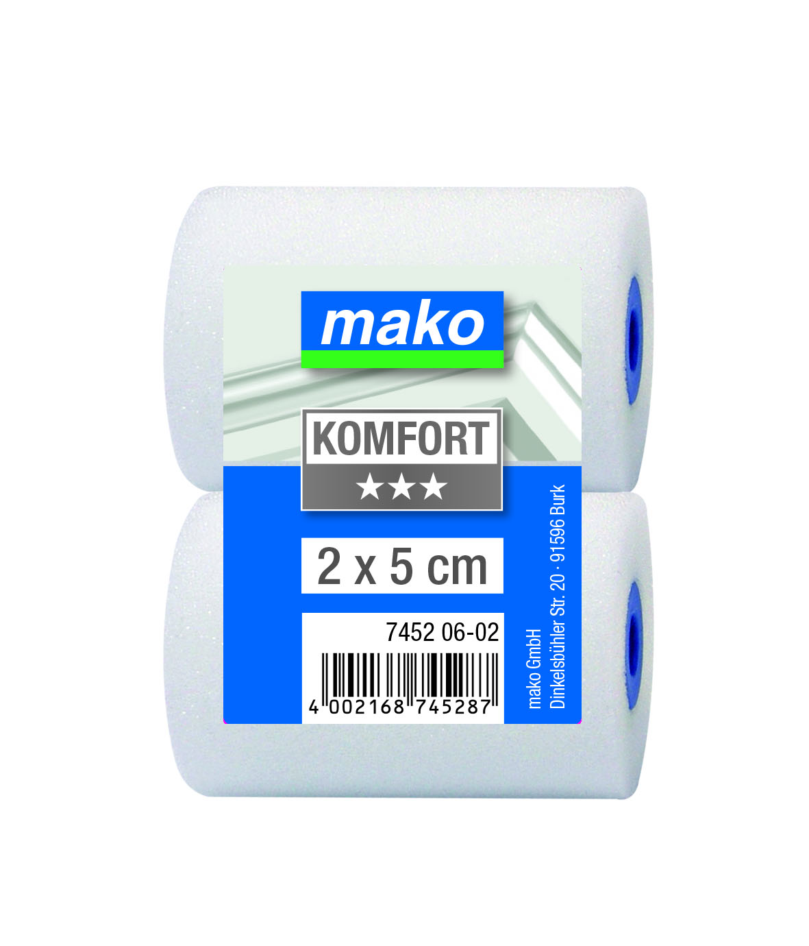 Mako Mini-Lackroller Ersatzwalzen 5 cm, 2 stk. Mako Mini-Lackroller Ersatzwalzen 5 cm, 2 stk.