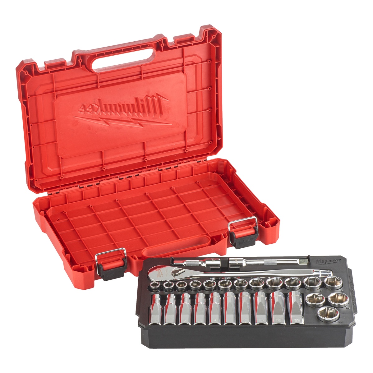 Milwaukee Ratschen- und Steckschlüsseleinsatz Set 1/2" metrisch 28-teilig - 1 Stk.