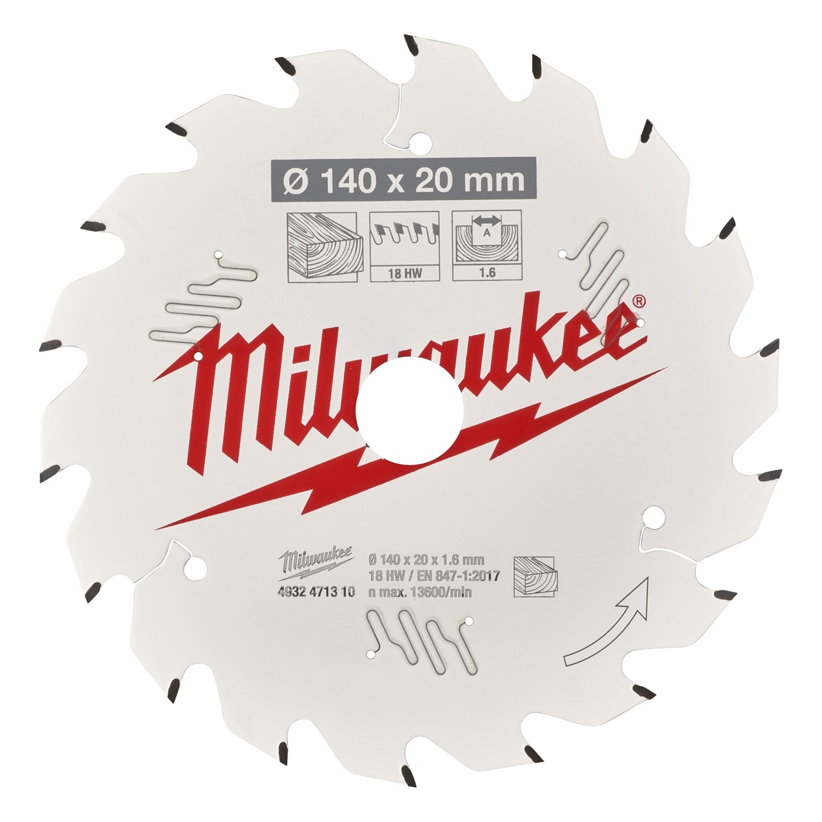 Milwaukee Kreissägeblatt Holz für Akku-Handkreissägen 140/20 mm Z18 Wechselzahn - 1 Stk.