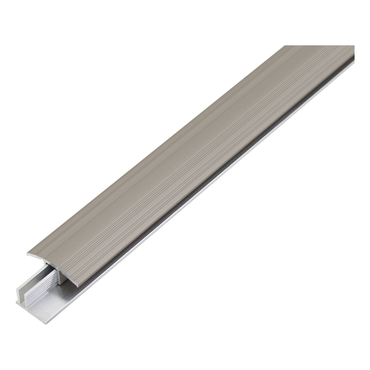 Alberts Übergangsprofil Duo, 34 x 1000 x 18,6 mm, Aluminium, Trägerprofil: blank, Deckprofil: edelstahlfarbig eloxiert - 1 Stk.