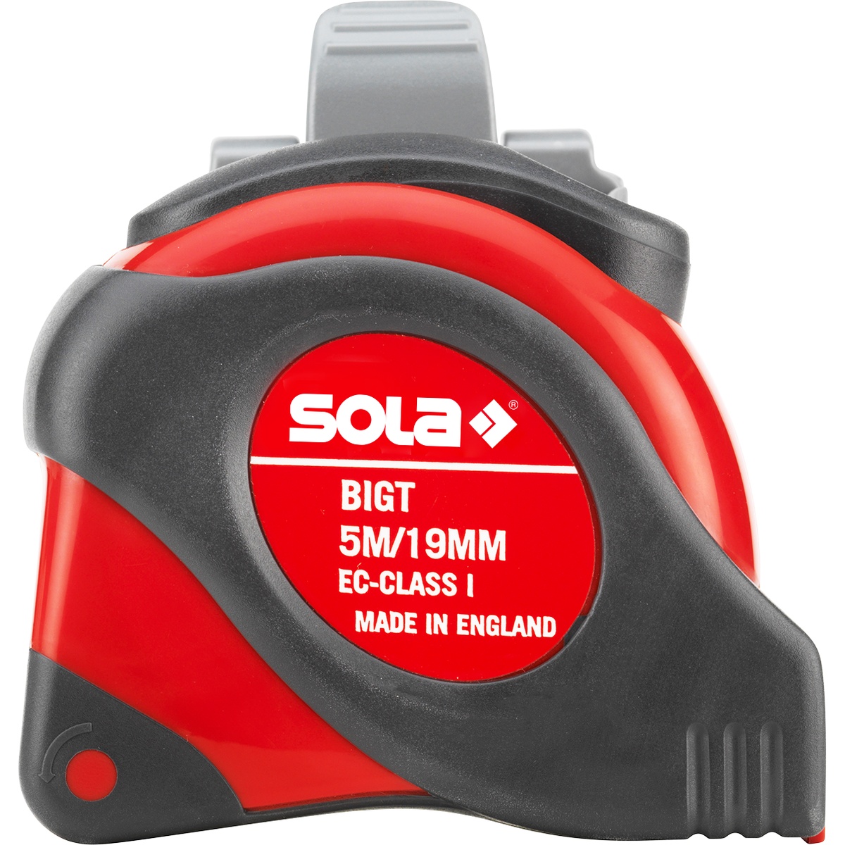 Sola Rollbandmaß BIG T 5, 5 m x 19 mm, EG-Genauigkeitsklasse I, transparenter Endhaken