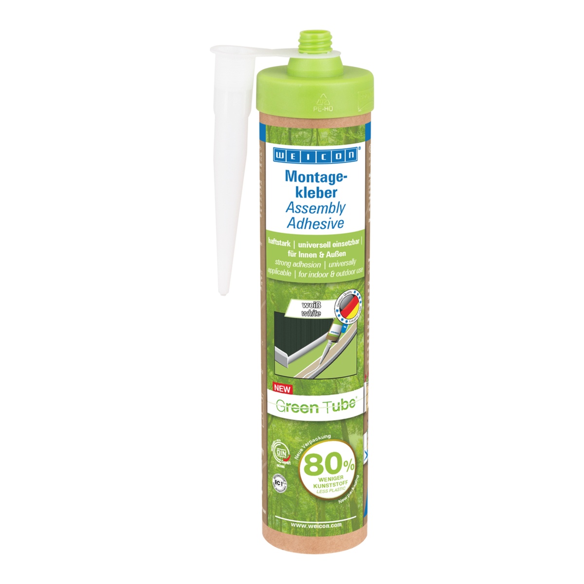 WEICON Green Tube Montagekleber, haftstarker Universalklebstoff für Innen und Außen - 1 Stk.