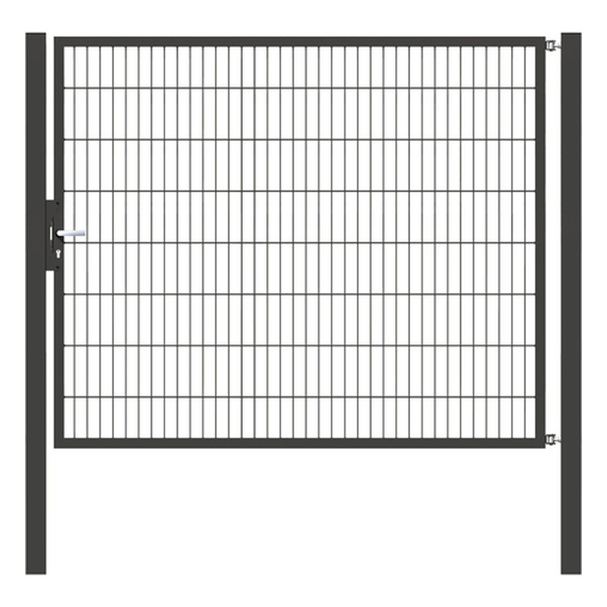 Alberts Einzeltor Flexo, Typ 6/5/6, 1600 x 2000 mm, Pfosten: 80 x 80 mm, Stahl roh, feuerverzinkt, anthrazit kunststoffbeschichtet RAL 7016 - 1 Stk.