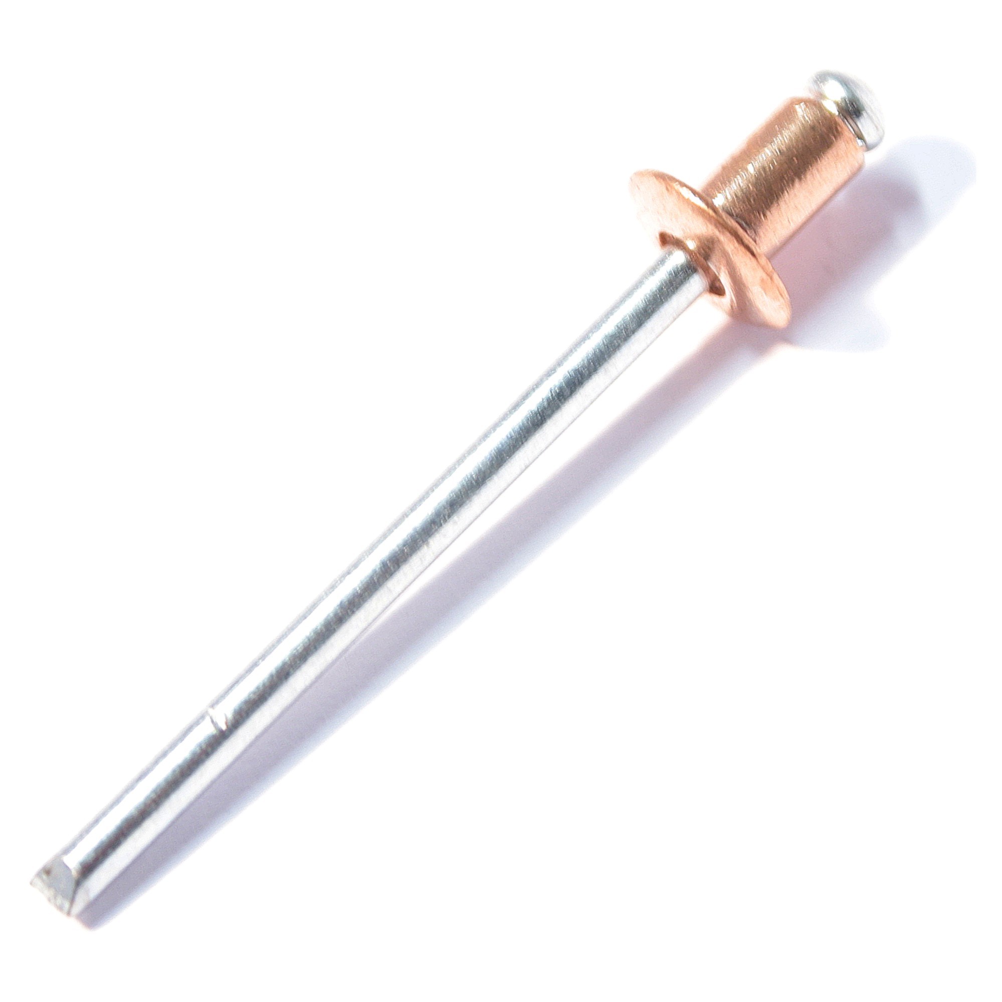 Offene Blindniete, ART 88406, DIN 7337, ISO 16582, Kupfer / Stahl verzinkt