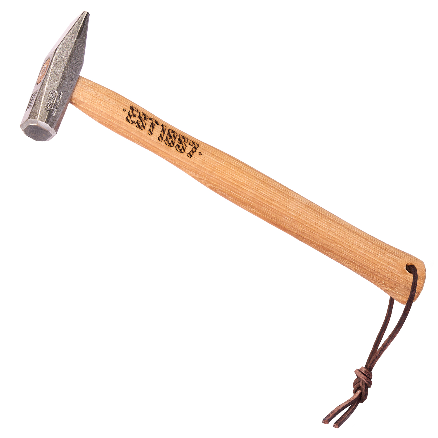 Picard Schlosserhammer EST 1857. 300 g. gewachster Hickorystiel. Lederschlaufe. in Geschenkverpackung