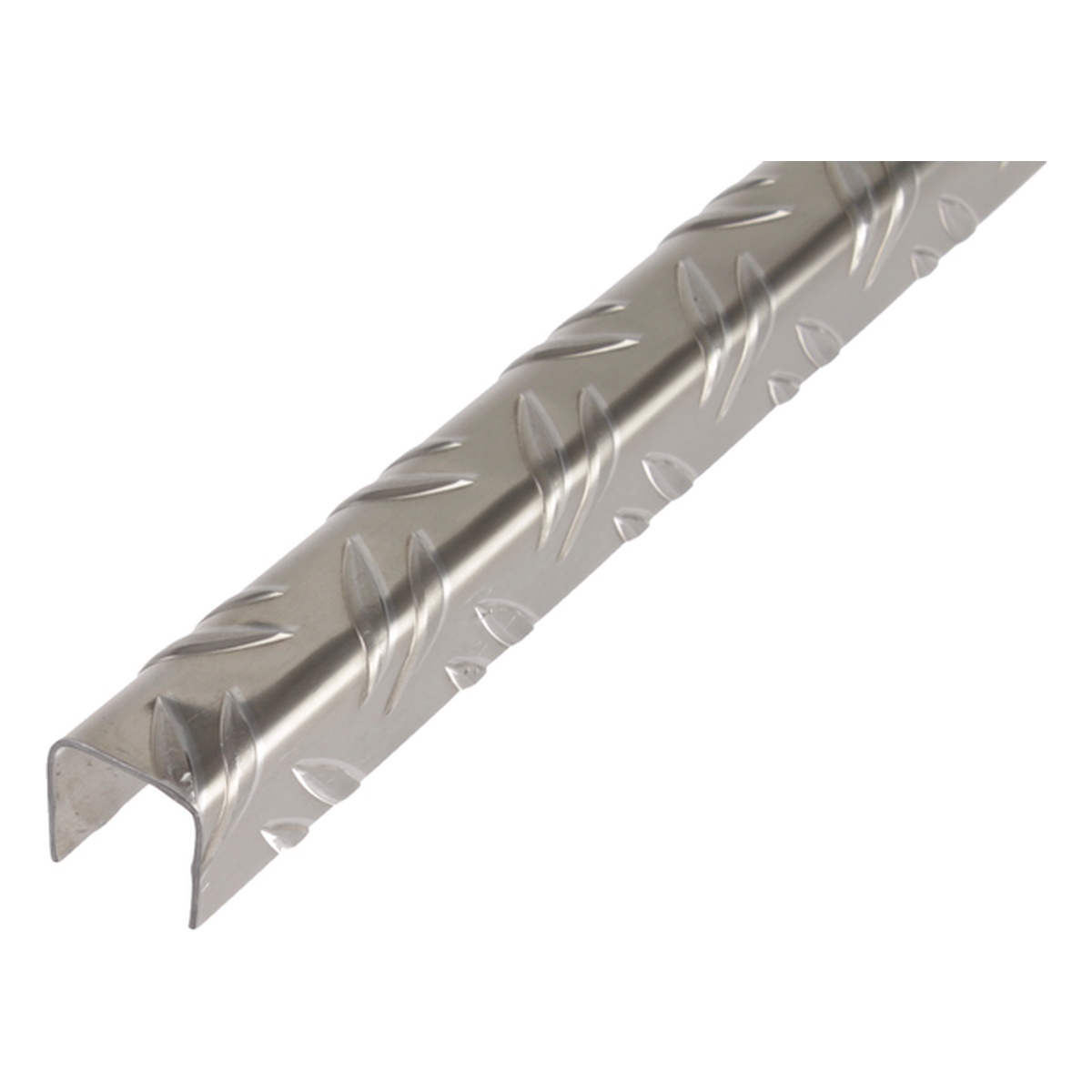 Alberts U-Profil, Riffel-Prägung, 29,5 x 29,5 x 1,5 x 2000 mm, Aluminium, blank - 1 Stk.