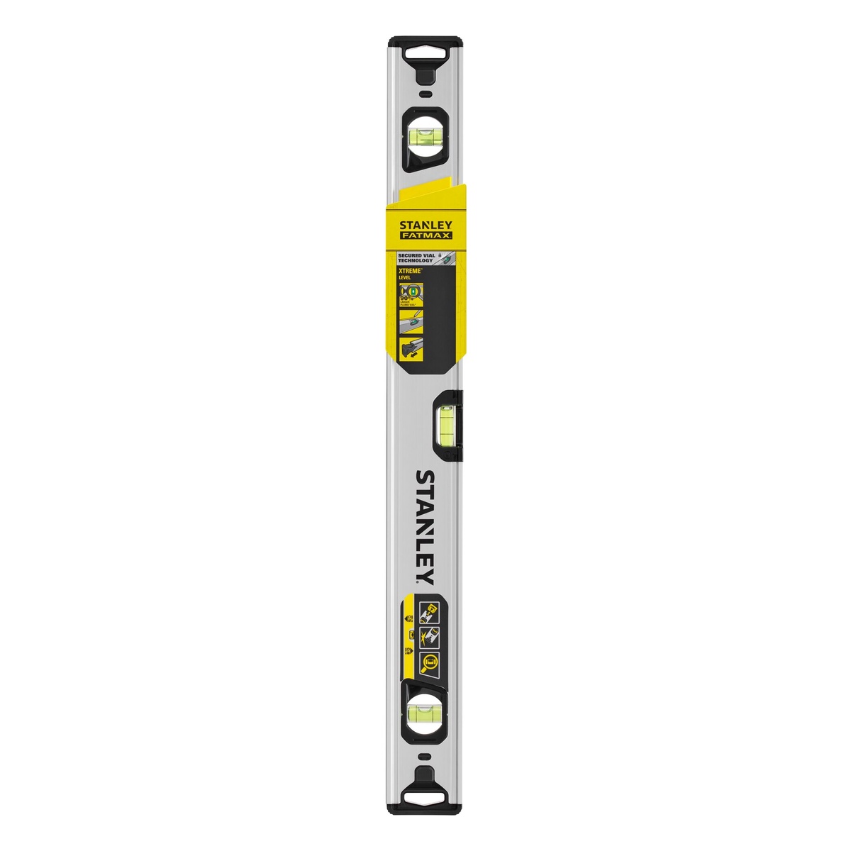 Stanley Wasserwaage FATMAX Xtreme 60 cm, Aluminium-Hohlprofil, durchgehende Messkante, abnehmbare Endkappen