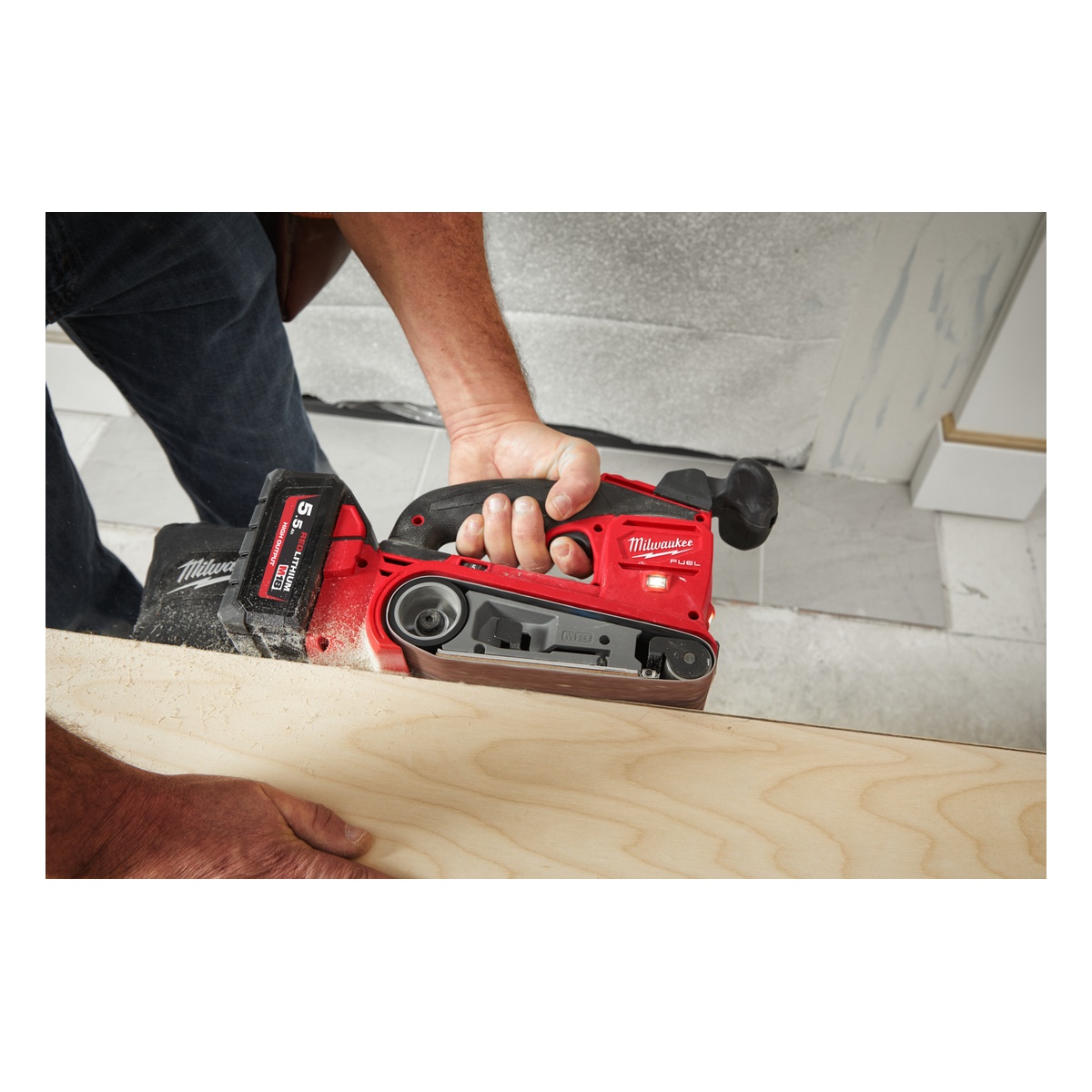 Milwaukee Schleifbänder für Bandschleifer 75 x 457 mm, Zirkonkorund, Körnung 100, passend für M18 FBTS75, 5 Stück