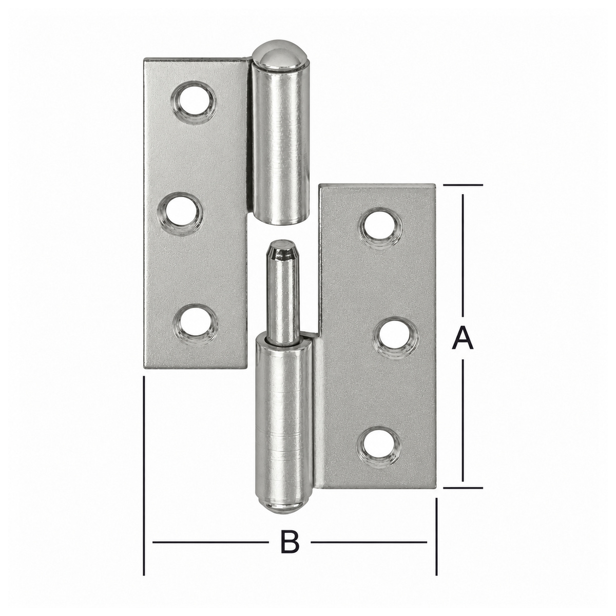 Vormann Normenscharnier links 50 x 40 mm vernickelt, 1 Stk.