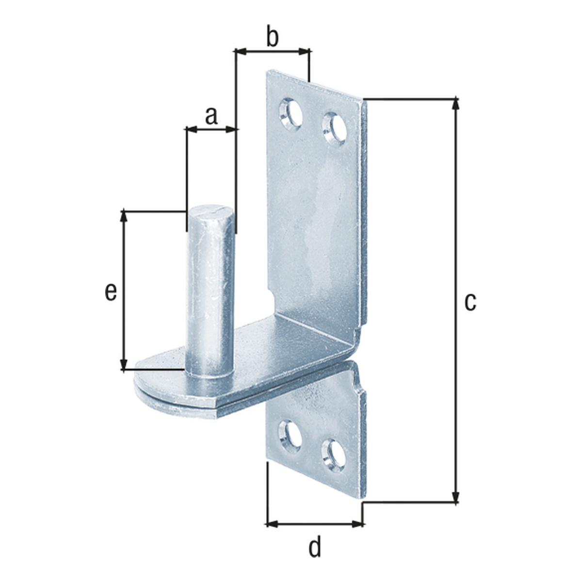 Alberts Kloben auf Platte verzinkt DII Ø16 mm Weit