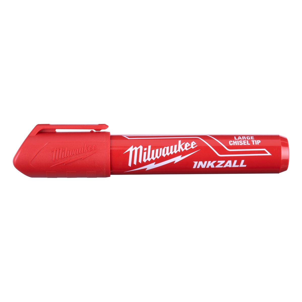 Milwaukee INKZALL Permanentmarker mit Keilspitze Größe L, rot, Strichbreite 6,2 mm